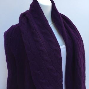RLBL Cashmere Cable Knit Circle Cardigan Purple XS